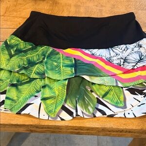 Lucky in Love Green and Black Layered Mini Skirt
